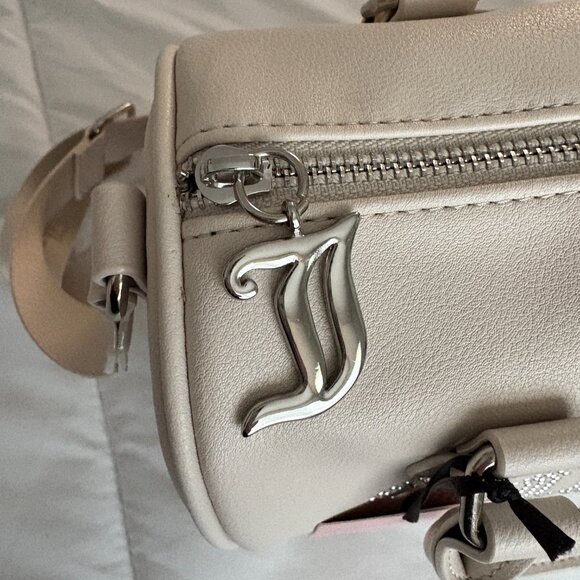 Juicy Couture Crystal Obsession Satchel/Crossbody Beige New - Picture 10 of 11